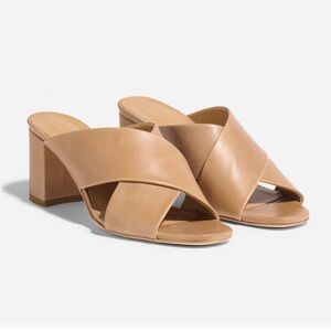 Nisolo Almond Crossover Mules size 9 Carina Cross Strap